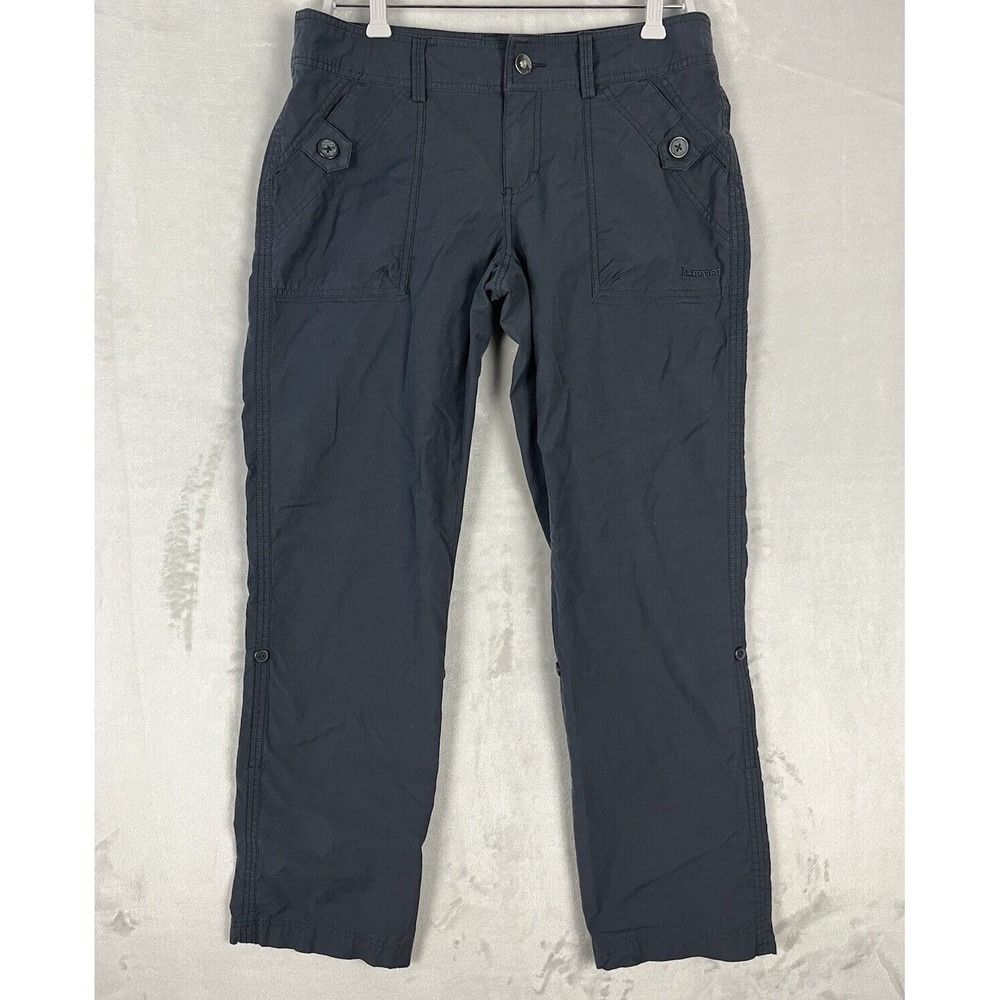 MARMOT Roll-Up Pant Women 10 Gray Straight Stretch High-Rise Convertible Shorts